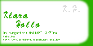 klara hollo business card